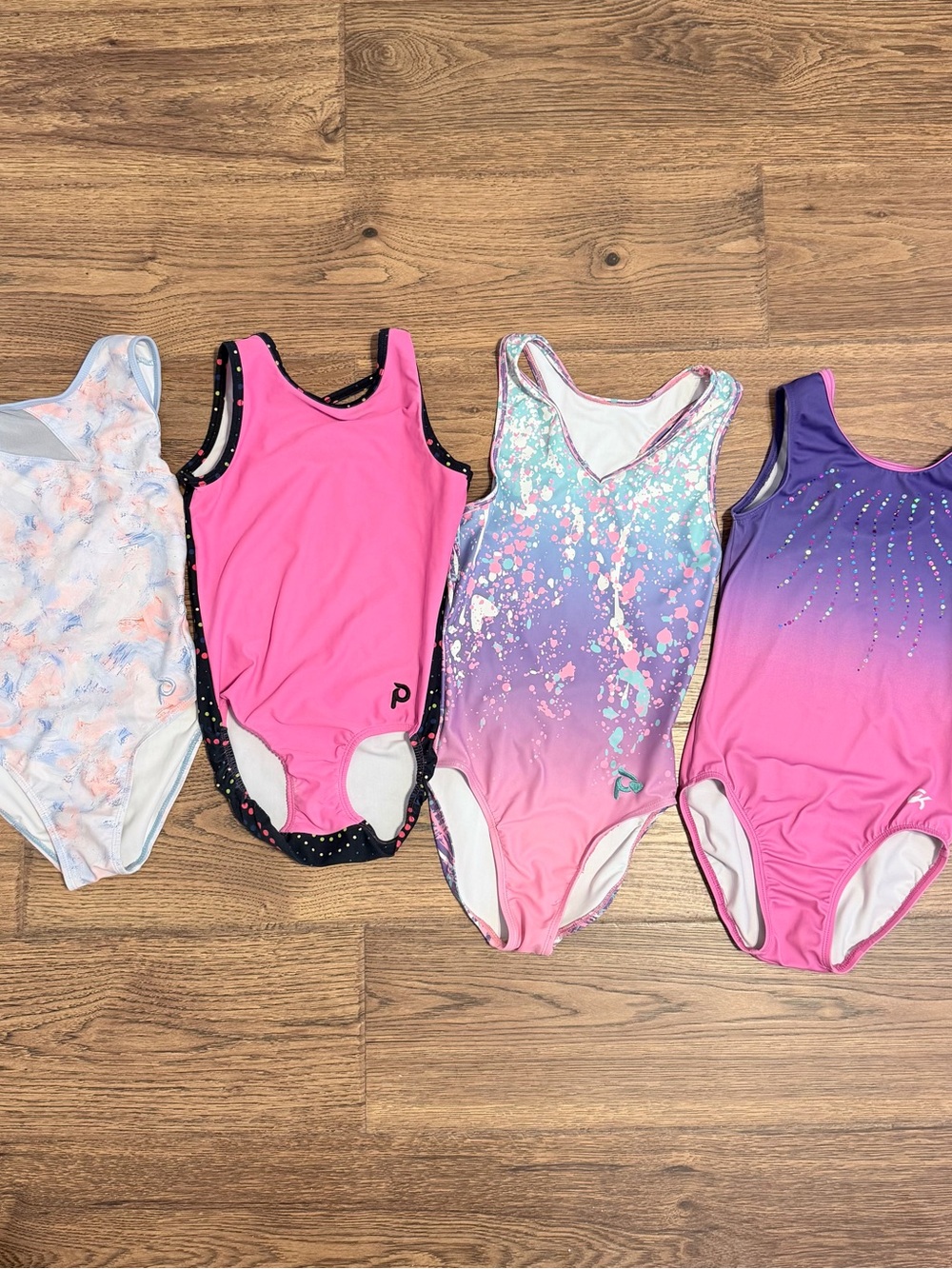 Girls Pink & Purple Gradient One-Piece Leotard - Kids Gymnastics